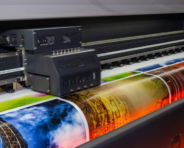 Large-format printer producing vinyl graphics