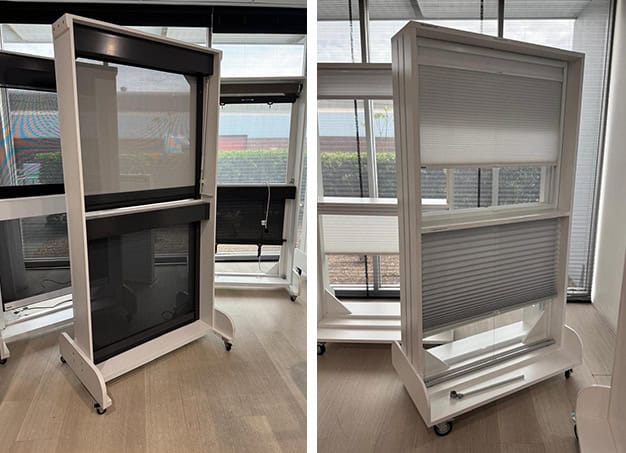 Mobile white display frames with wheels built for an exhibition display
